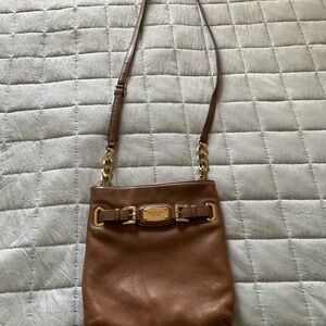 Michael Kors brown leather crossbody bag